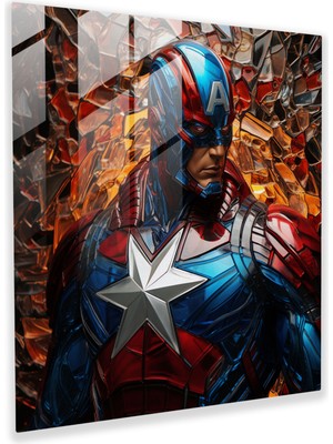 Popcas Harika Cam Tablo - Süper Kahraman Yakın Çekim - Marvel Cam Tablo Yakın Çekim Marvel