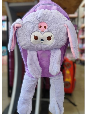 Kuromi Figürlü Pelüş Kulaklı Sırt Çantası AD98147