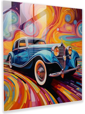 Popcas Mercedes Glass Print - Soyut Akrilik Tablo - Ev Dekorasyonu Cam Tablo Soyut Akrilik Resim