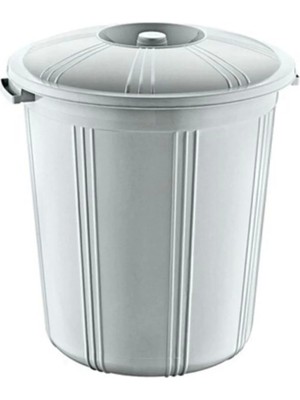 35 Lt Kapaklı Yuvarlak Plastik Büyük Boy Çöp Kovası Su Et Kovası Balkon Kovası Bahçe Kovası Kilitli ROYALEKS-55642