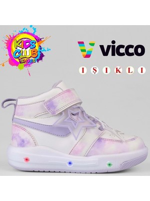 Vicco Yenni Bebe Bot Açık Lila Renk Ortopedik Işıklı Çocuk Bot 25 Numaralı Düz Topuk