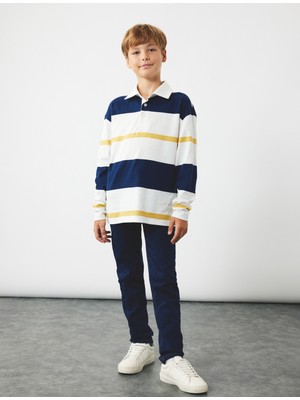 Pamuklu Ayarlanabilir Lastikli Slim Fit Denim Pantolon