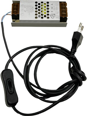12V 5A Ultra Slim LED Trafo – 60W Ince Kasa Anahtarlı Fişli LED Adaptör