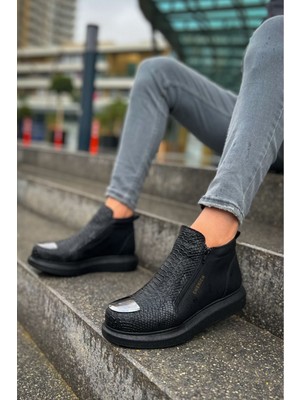 CH133 - Tst Coccodrillo Erkek Bot Sıyah