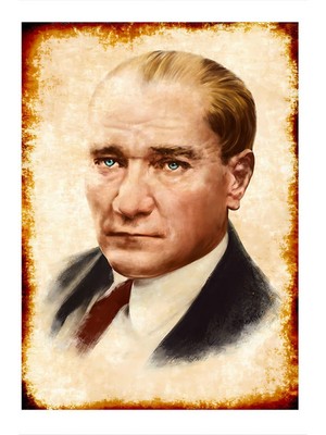 Bedeko Mustafa Kemal Atatürk Tasarım Mdf Tablo 25 cm x 35 cm