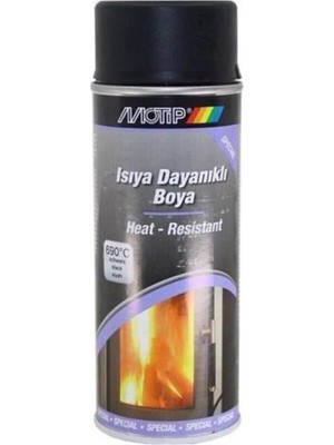 Motip Isıya Dayanıklı Mat Siyah Sprey Boya 690°C Benzin ve Kimyasal Dirençli 400 ml Egzoz ve Mangal