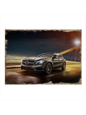 Bedeko Mercedes Araba Model Ahşap Tablo 25 cm x 35 cm