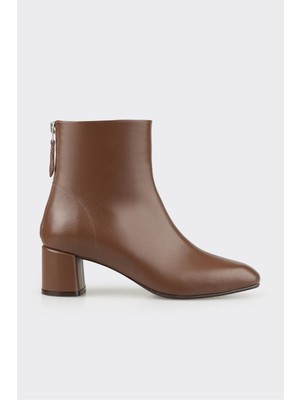 Kahve Deri Kadın Klasik Bot