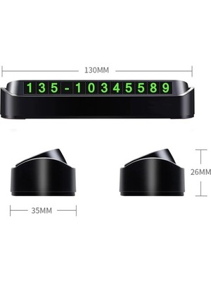 Vip Tedarik Araç İçi Park Telefon Numarası Fosforlu Numaratör Oto Cam Kartı