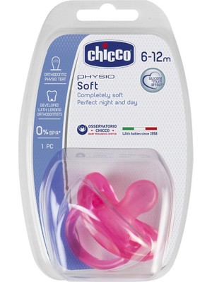 Chicco Physio Soft Silikon Emzik 12 Ay Pembe