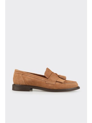 Taba Deri Kadın Günlük Loafer