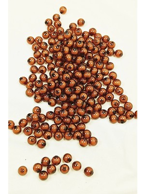 Yuvarlak Boncuk Içten Boncuklu Bileklik Çanta Boncuğu 8 mm 50 gr Kahverengi - BNC469