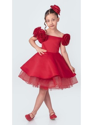 Fanari Krep Saten Gren Destekli Kız Abiye M00735