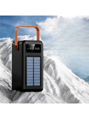 Matechno 80.000 Mah Solar Kamp Işıklı Çoklu Kablolu 4x USB 1x Type-C 1x Micro 1x Lightning Çıkışlı Powerbank