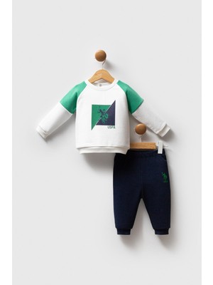 U.s. Polo Assn. Erkek Bebek 2'li Takım Beyaz-Yeşil