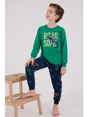 Rolypoly Erkek Çocuk Uzun Kol Pijama Takım Orman Yeşili