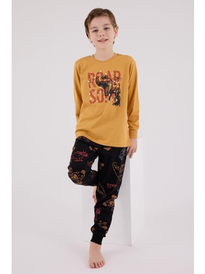 Rolypoly Erkek Çocuk Uzun Kol Pijama Takım Hardal