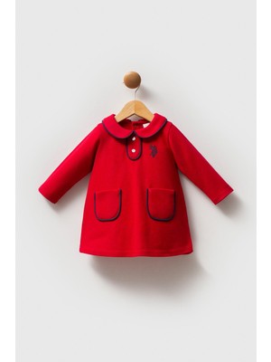 U.s. Polo Assn. Kız Bebek Pike Elbise Kırmızı