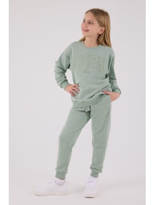 U.s. Polo Assn. Kız Çocuk Eşofman Takımı Yeşil %65 Pamuk %35 Pes Rahat ve Şık Tasarım