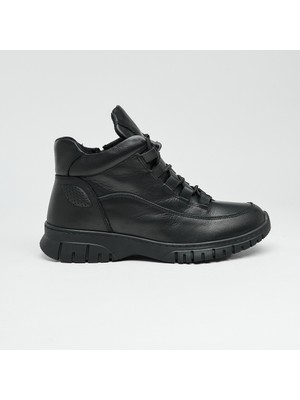 Hakiki Deri Fermuarlı Kadın Bot