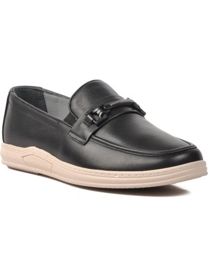 Pierre Cardin Siyah Erkek Günlük Ayakkabı Hakiki Deri Taban Düz 191074 M Model