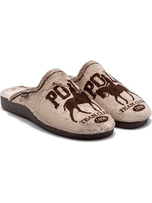 Twigy Polo Erkek Ev Terliği Kahverengi 41/46