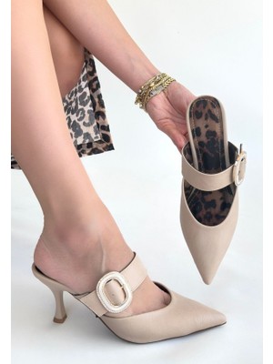 Yote Bej Topuklu Terlik