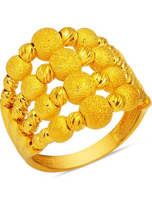 4 Sıra Kumlu Dorika Yüzük 14 Ayar Altın