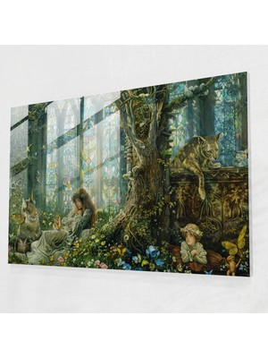 Popcas Rüya Gibi Fantastik Cam Tablo - Pre-Raphaelite Kardeşlik Duvar Dekorasyonu Cam Duvar Sanatı Cam Sanatı