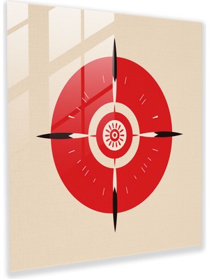 Popcas Kırmızı Kızılderili Sembolü Cam Tablo - Zarif ve Şık Tasarım