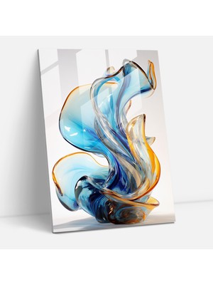 Popcas Cam Duvar Sanatı - Soyut Cam Spiral Dekorasyon - Gerçekçi Cam Heykel Duvar Dekorasyonu Hareket Soyut