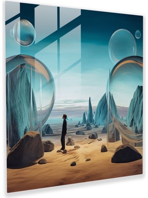 Popcas Rolling Stones Cam Tablo Sanatı - Surrealist Cam Duvar Sanatı