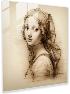 Popcas Rönesans Ilhamı Cam Tablo - Rönesans Rönesans Sanatı Cam Duvar Sanatı