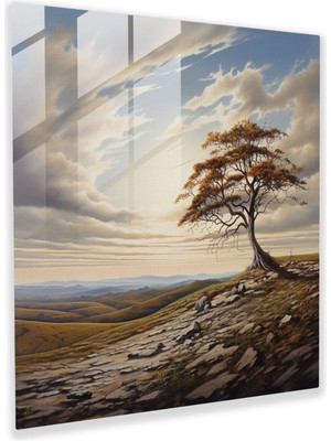 Popcas Reddetme Yansıması: Issız Tepeli Cam Tablo - Reddetme Cam Duvar Sanatı Duvar Dekorasyonu