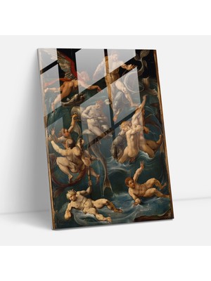 Popcas Raffaello Sanzio Rönesans Cam Tablo Sanatı - Ev Dekorasyonu Modern Sanat