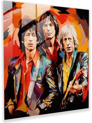 Popcas Minimalist Taşlar Cam Tablo - Rolling Stones Cam Duvar Sanatı Cam Sanatı Soyut Tasarım