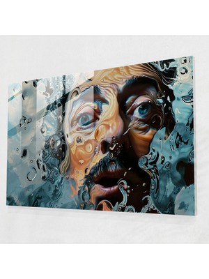 Popcas Salvador Dali Eriyen Yüz Cam Tablo - Ev Dekorasyonu Modern Sanat