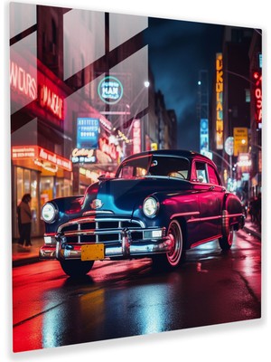 Popcas Retro Neon Işıklı Cam Tablo - Canlı ve Retroya Dönüş Duvar Dekorasyonu