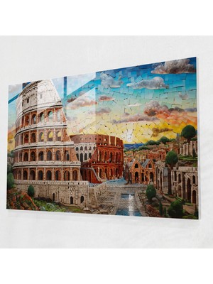 Popcas Roma Cam Sanatı - Antik Roma Mabetleri Mozaik - Detaylı Işçilik Antik Roma Mabetleri Roma