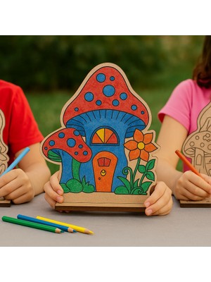 
Ahşap Mantar Ev Boyama Aktivite Sanat Okul Öncesi Anaokulu Kreş Etkinlik 10 Adet