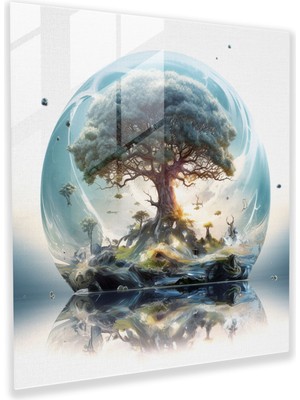 Popcas Sürreal Hayat Ağacı Cam Duvar Sanatı - Hayat Ağacı Sürreal Cam Sanatı