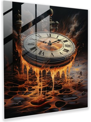 Popcas Erime Zamanı - Cam Tablo: Natürmort Cam Duvar Sanatı Erime Saati