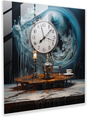 Popcas Erime Zamanı Cam Tablo Baskısı - Still Life Erime Saati Ev Dekorasyonu Cam Sanatı