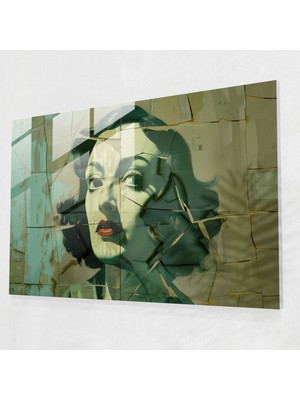 Popcas Salvador Dali Çekmeceli Kadın Cam Tablo - Salvador Dali Ev Dekorasyonu Modern Sanat