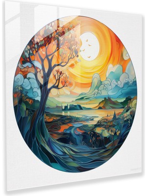 Popcas Efsanevi Cam Tablo - Yüzüklerin Efendisi The Shire Huzurlu Ev Dekorasyonu