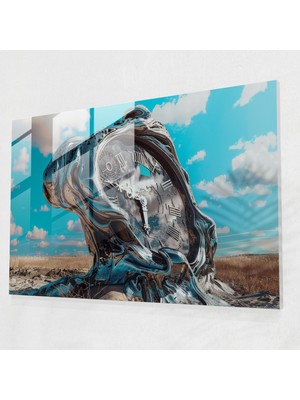Popcas Sürreal Eriyen Saatler Cam Tablo - Salvador Dali Eriyen Saatler Cam Duvar Sanatı Duvar Dekorasyonu