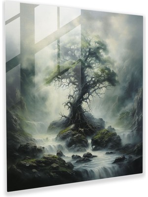 Popcas Mistik Hayat Ağacı Cam Tablo - Duvar Dekorasyonu