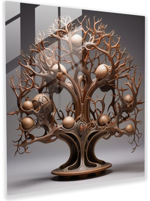 Popcas Cam Tablo - Gerçeküstü Hayat Ağacı - Gerçeküstü Sanat Duvar Dekorasyonu