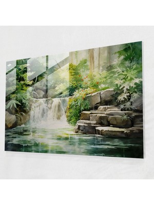 Popcas Zen Bahçesi Cam Tablo - Modern Sanat Huzur Dolu