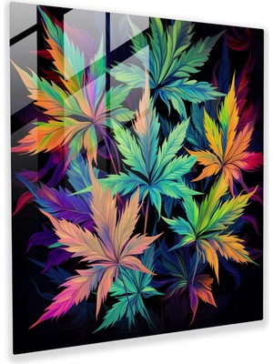 Popcas Sarımsak Soyut Cam Tablo - Sarımsak Soyut Sanat Enerji Ev Dekorasyonu